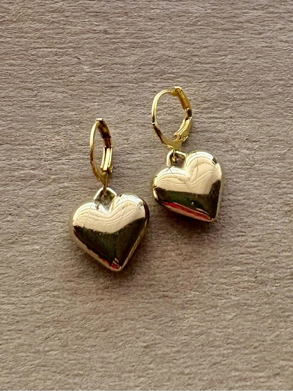 5 for $25 Heart Charm Earrings Gold Huggie Hoops